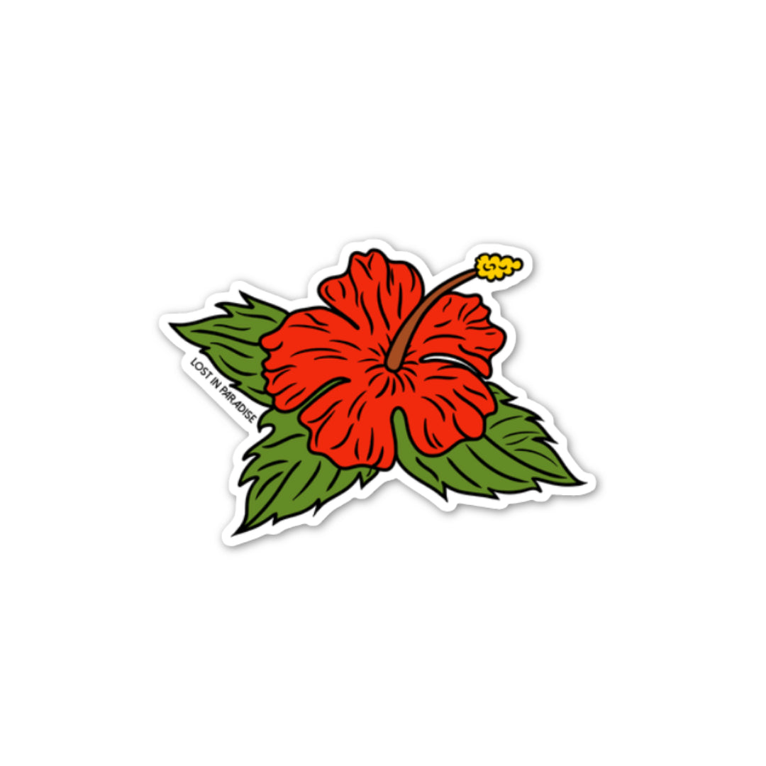 Flor de maga, Amapola, flor, puro paradise, sticker, puerto rico, premium, waterproof, weatherproof