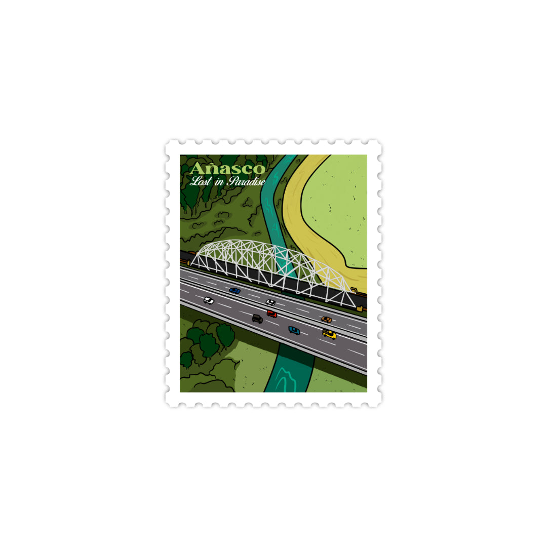 Puerto Rico, Puro Paradise, stickers, stamps, stamp book, book, cities, towns, collectibles, Añasco, stamp, sticker