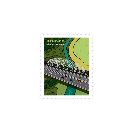 Puerto Rico, Puro Paradise, stickers, stamps, stamp book, book, cities, towns, collectibles, Añasco, stamp, sticker