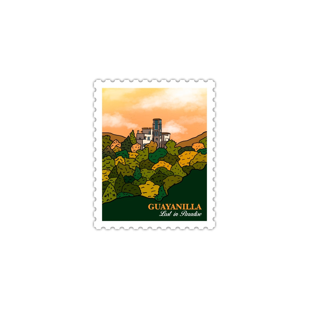Puerto Rico, Puro Paradise, stickers, stamps, stamp book, book, cities, towns, collectibles, Guayanilla, stamp, sticker