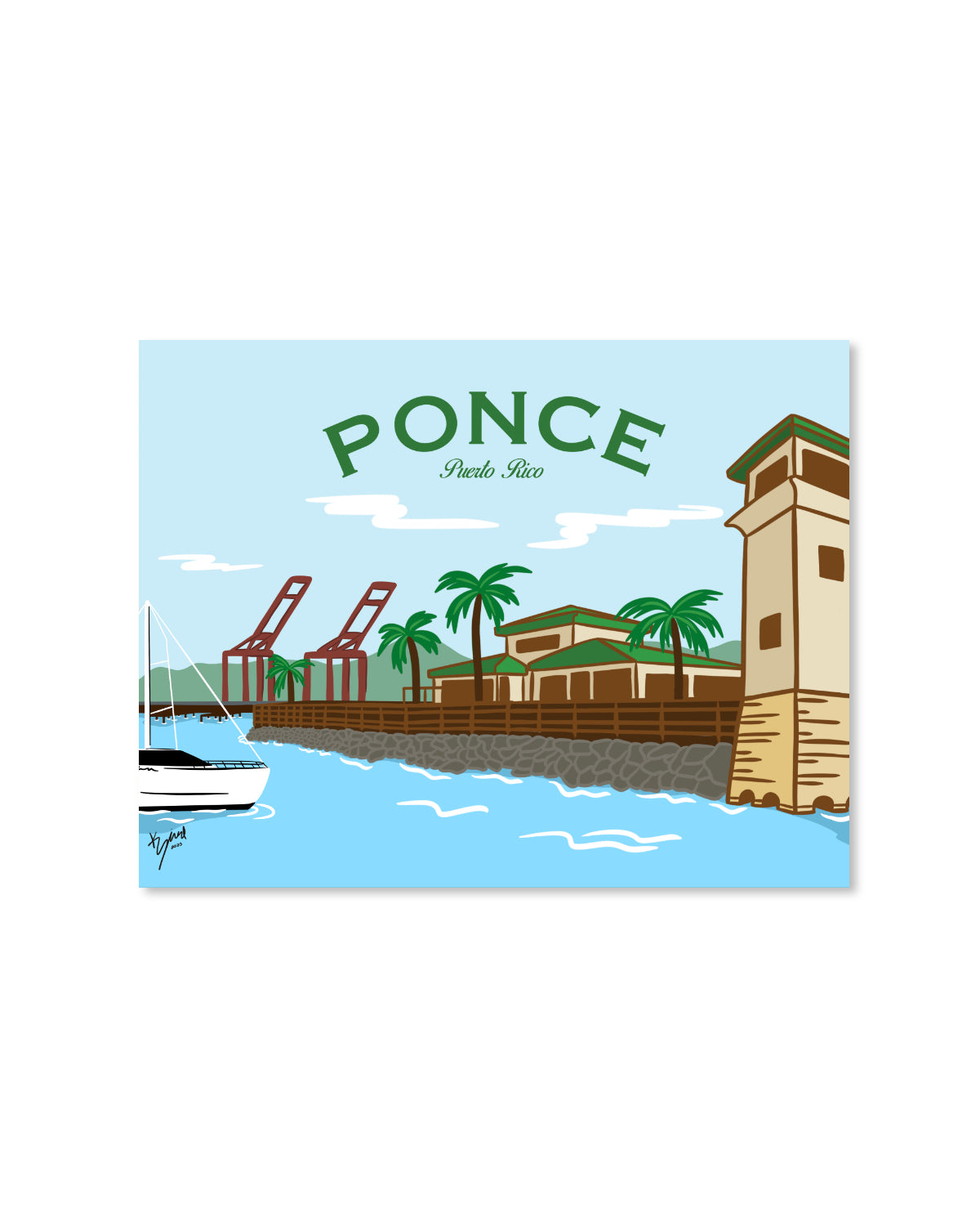 Puro paradise, Puerto Rico, postcard, La Guancha, playa de Ponce, Ponce, gift, postal, board walk