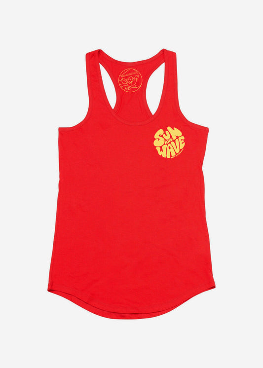 Sun and Wave,  womans, red, yellow, Tank Top,  Puro Paradise, Puerto Rico, camiseta, clothing