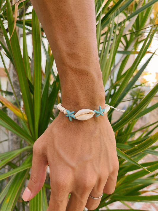 Puerto Rico, Puro Paradise, Bracelet, unisex, men’s, woman’s, beads, star, sea charms, star fish, shell, adjustable