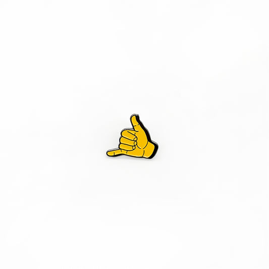 Puerto Rico, Puro Paradise, lapel pin, metal pin, pin, shaka hand, hang loose