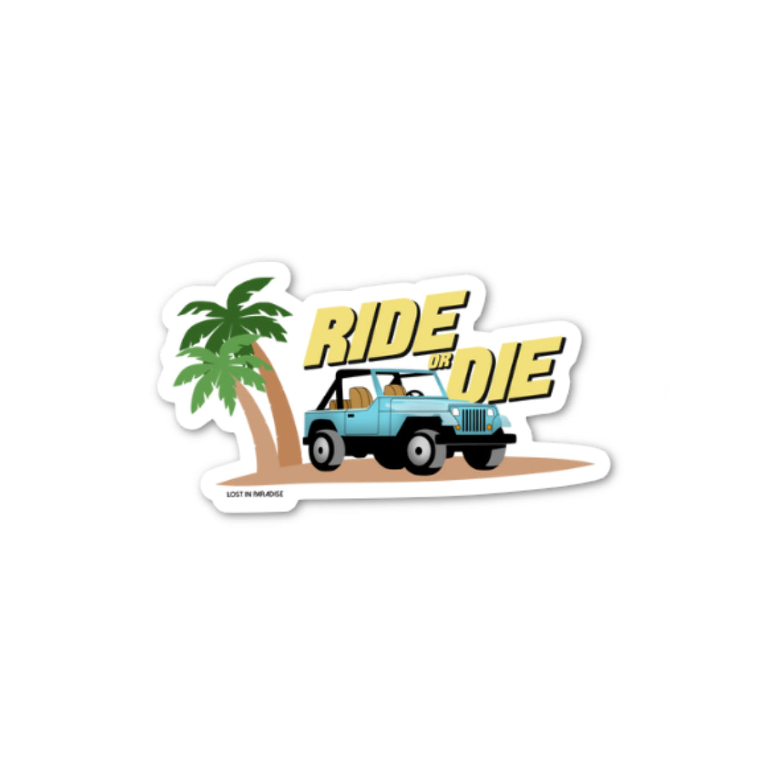 Road Trip, Puerto Rico, jeep, ride or die, sticker, beach, Puerto Rico, puro paradise, sticker, premium, waterproof, weatherproof,