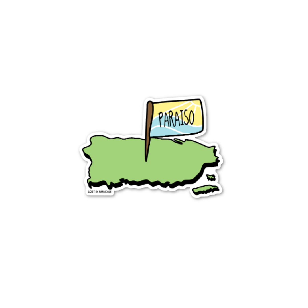 Puerto Rico, Puro Paradise, island, sticker, borinquen, isla, boricua, premium, waterproof, weatherproof