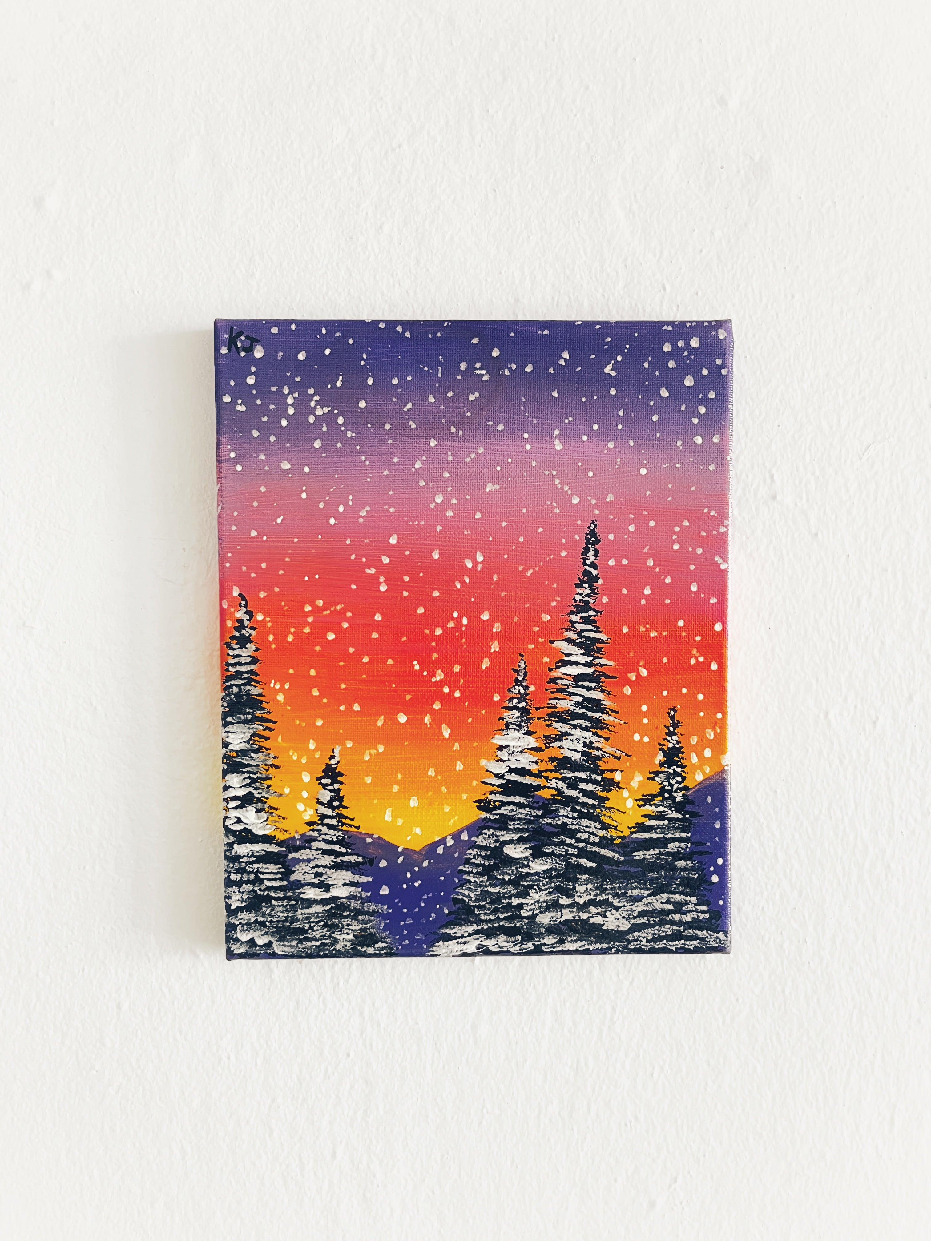 Winter Sunset Painting