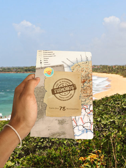 Puerto Rico, Puro Paradise, stickers, stamps, stamp book, book, cities, towns, collectibles