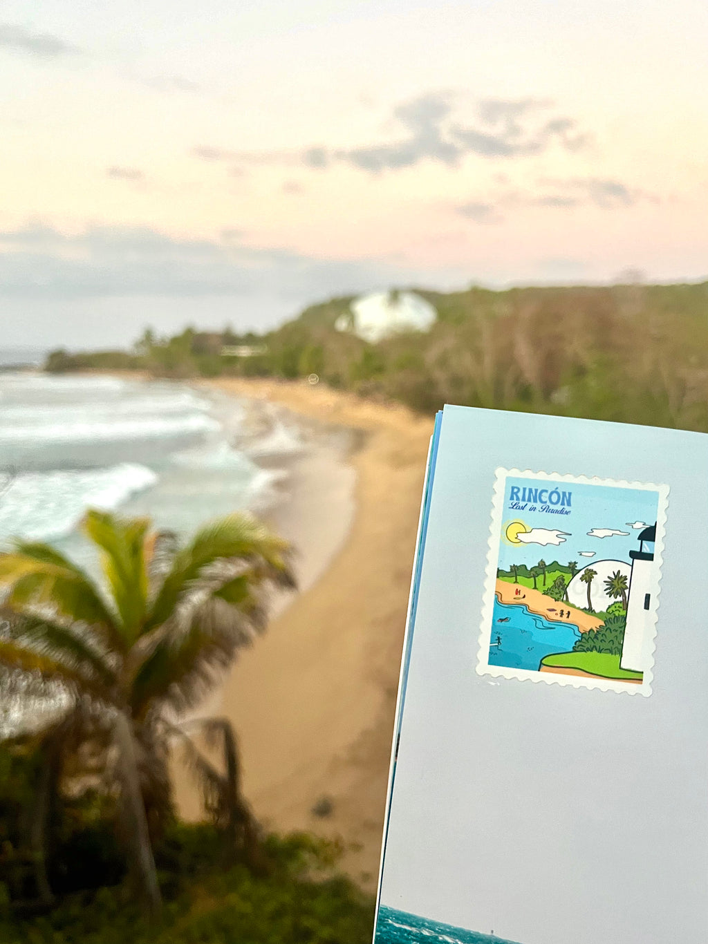 Puerto Rico, Puro Paradise, stickers, stamps, stamp book, book, cities, towns, collectibles, Rincon, stamp, sticker