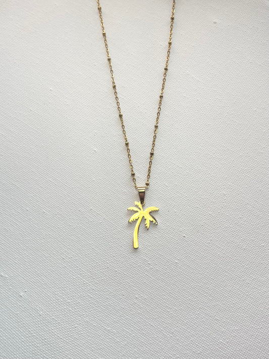 Gold Palm Tree Necklace