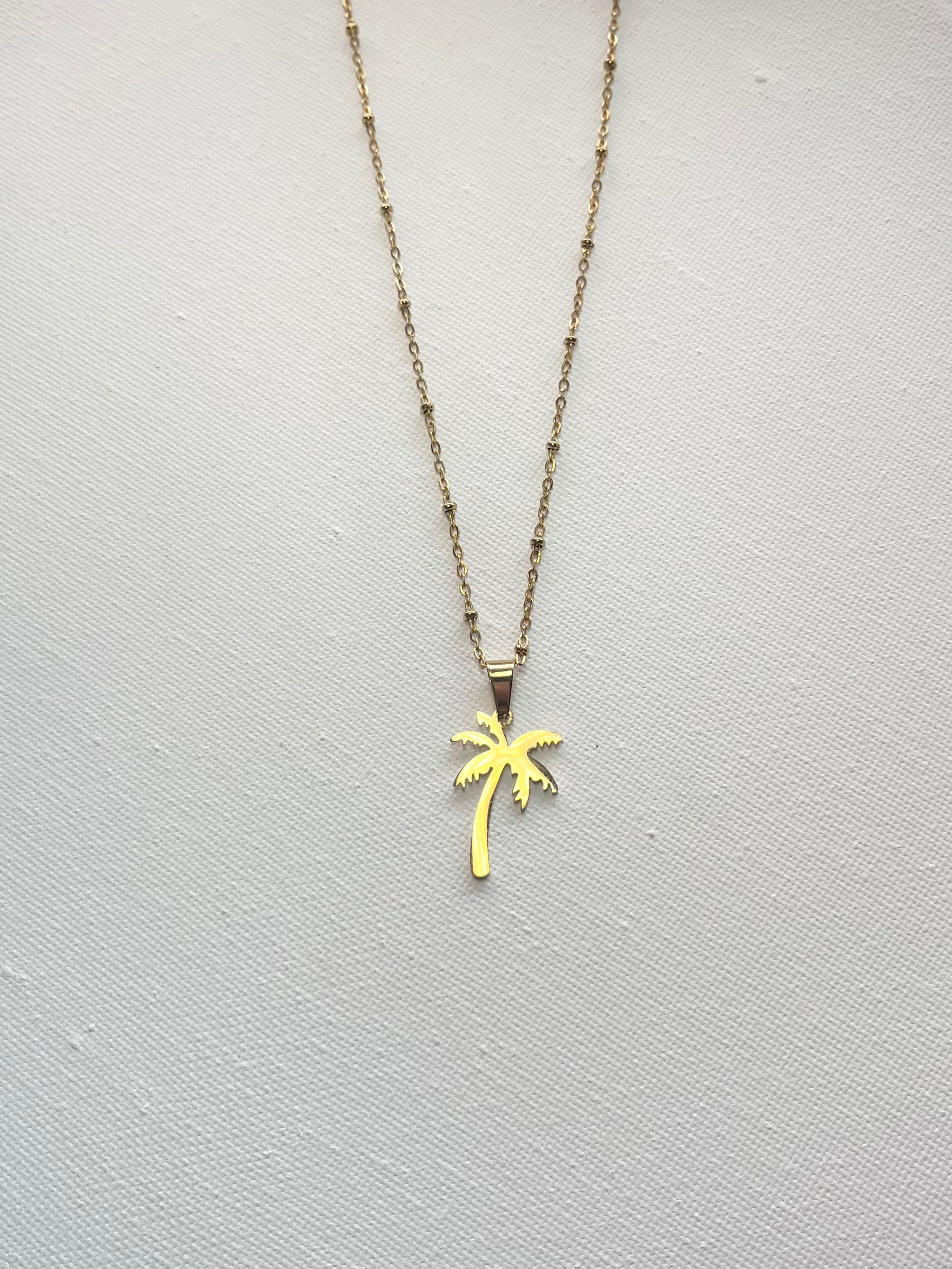 Gold Palm Tree Necklace