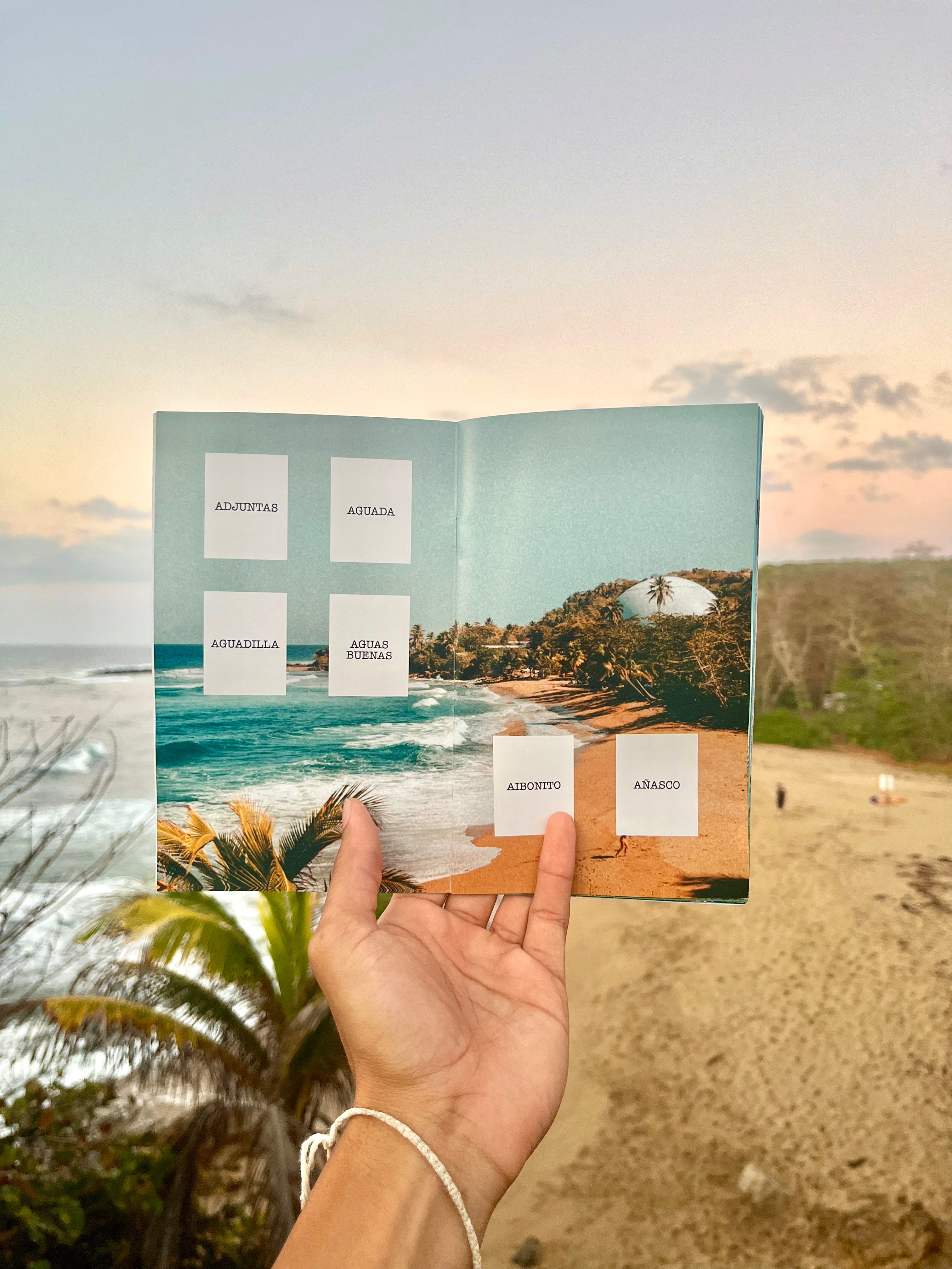 Puerto Rico, Puro Paradise, stickers, stamps, stamp book, book, cities, towns, collectibles