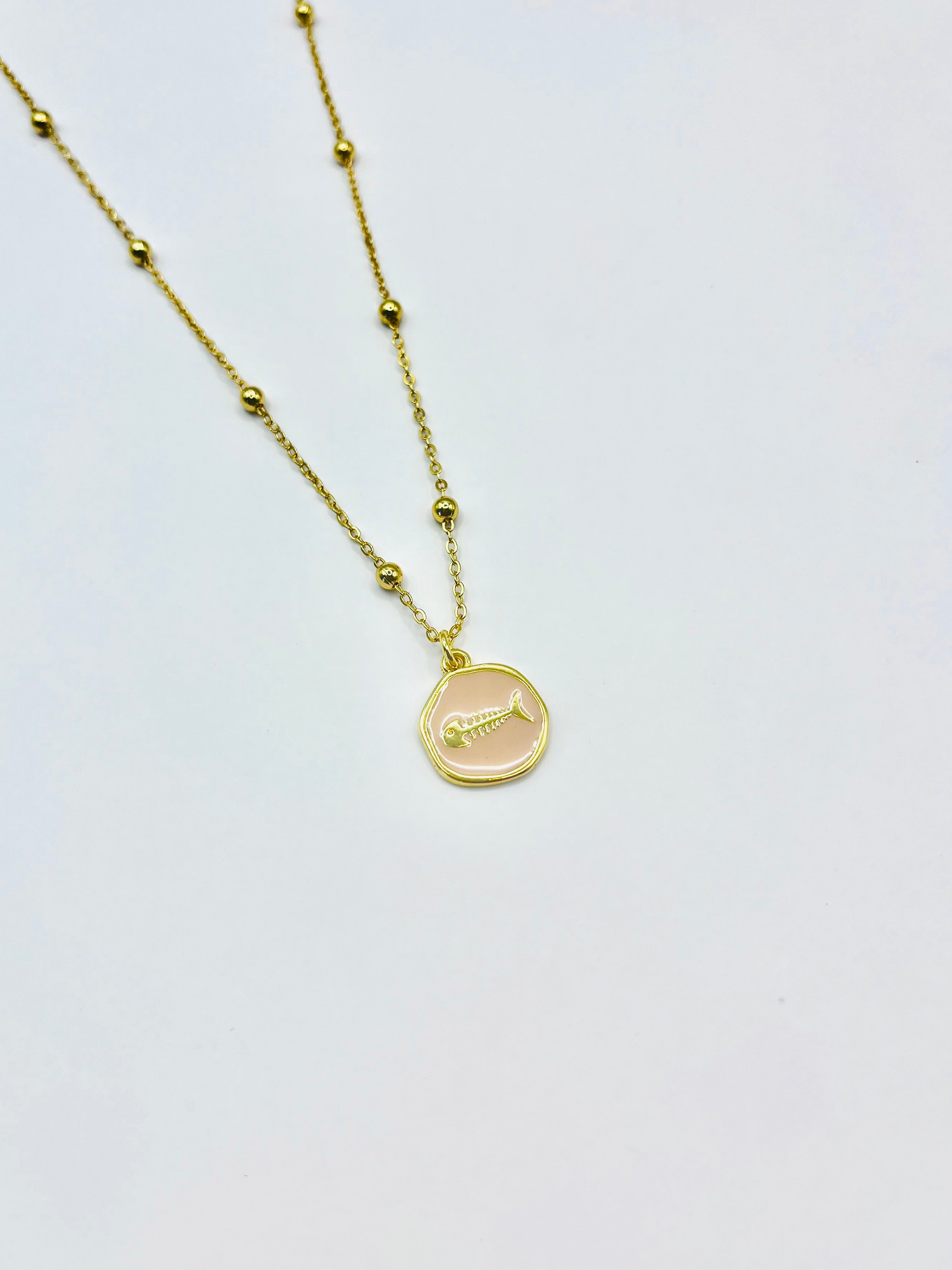 Fish Spine Charm Necklace