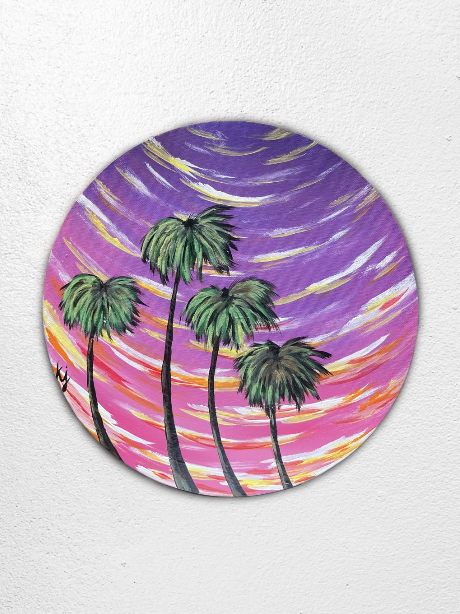 Purple Palm Tree Skies Painting