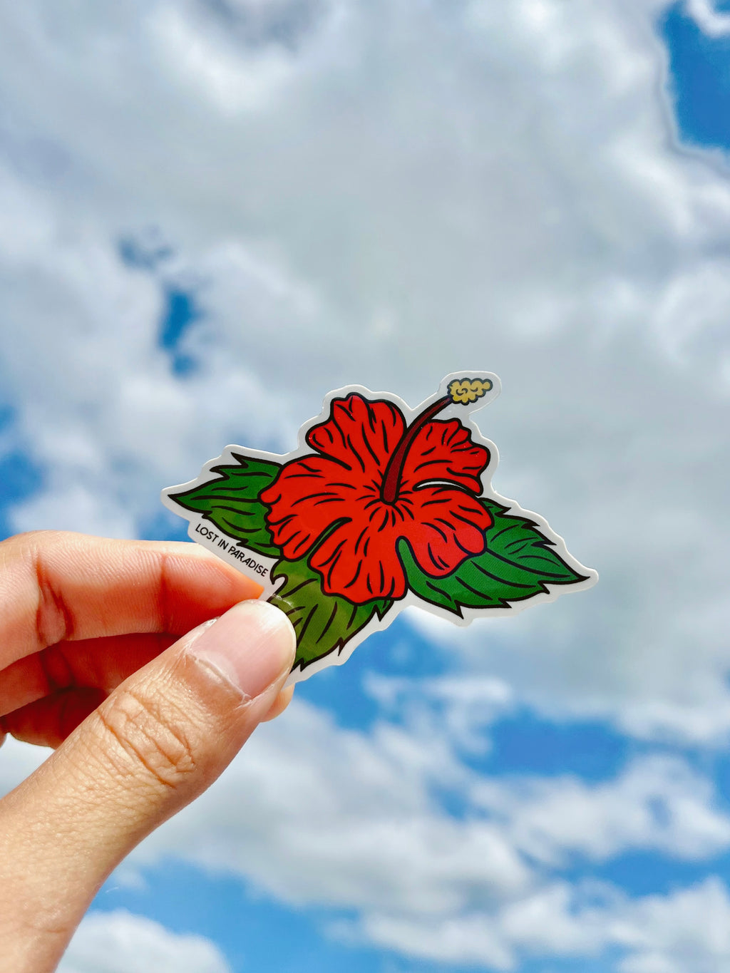 Flor de maga, Amapola, flor, puro paradise, sticker, puerto rico, premium, waterproof, weatherproof