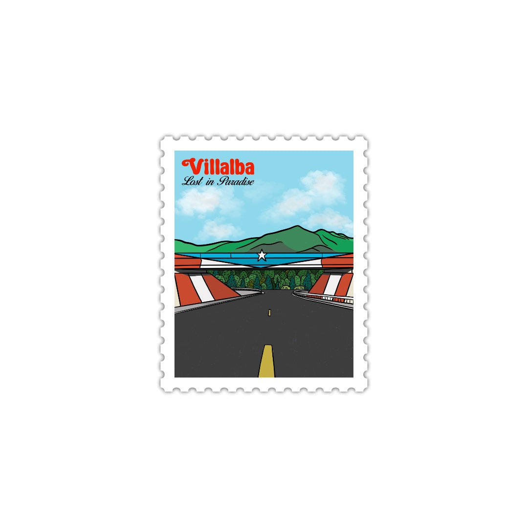 Puerto Rico, Puro Paradise, stickers, stamps, stamp book, book, cities, towns, collectibles, Villalba, stamp, sticker