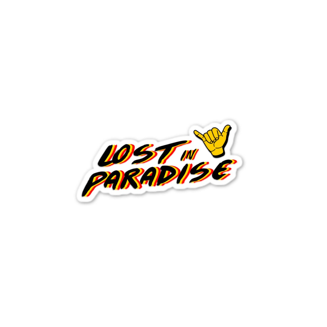 Puerto Rico, sticker, lost in paradise, puro paradise, premium, waterproof, weatherproof, Shaka hand, Shaka, hang loose