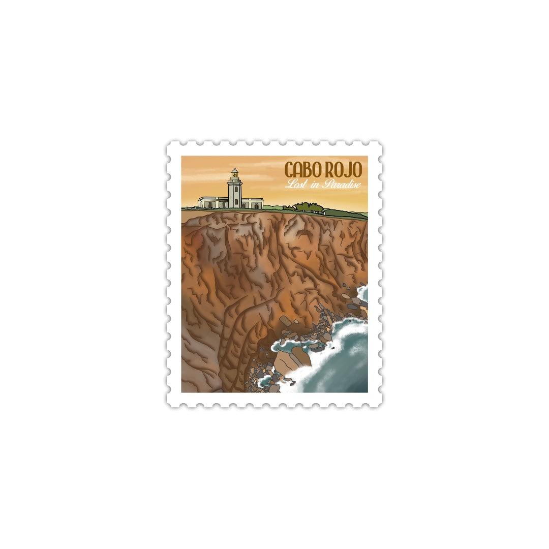 Puerto Rico, Puro Paradise, stickers, stamps, stamp book, book, cities, towns, collectibles, Cabo Rojo, stamp, sticker