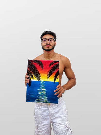 Sunset Ocean Painting