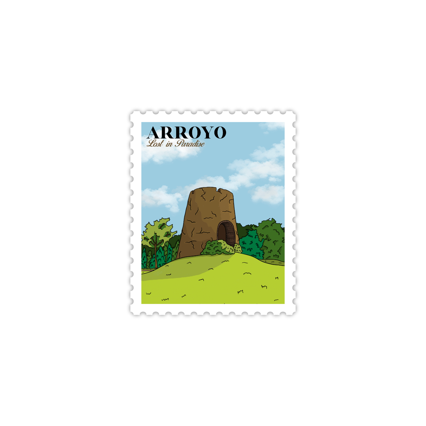 Puerto Rico, Puro Paradise, stickers, stamps, stamp book, book, cities, towns, collectibles, Arroyo, stamp, sticker