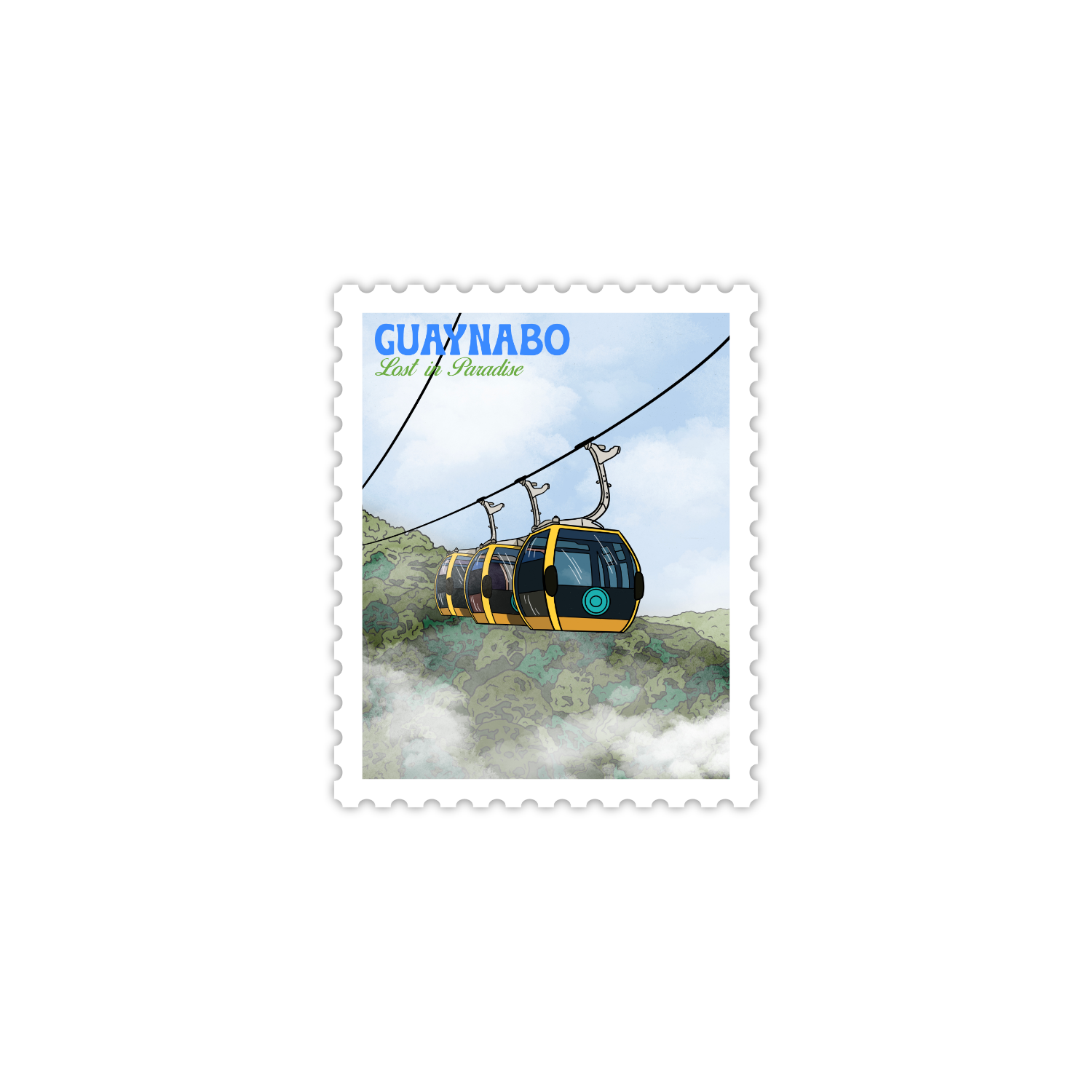 Puerto Rico, Puro Paradise, stickers, stamps, stamp book, book, cities, towns, collectibles, Guaynabo, stamp, sticker