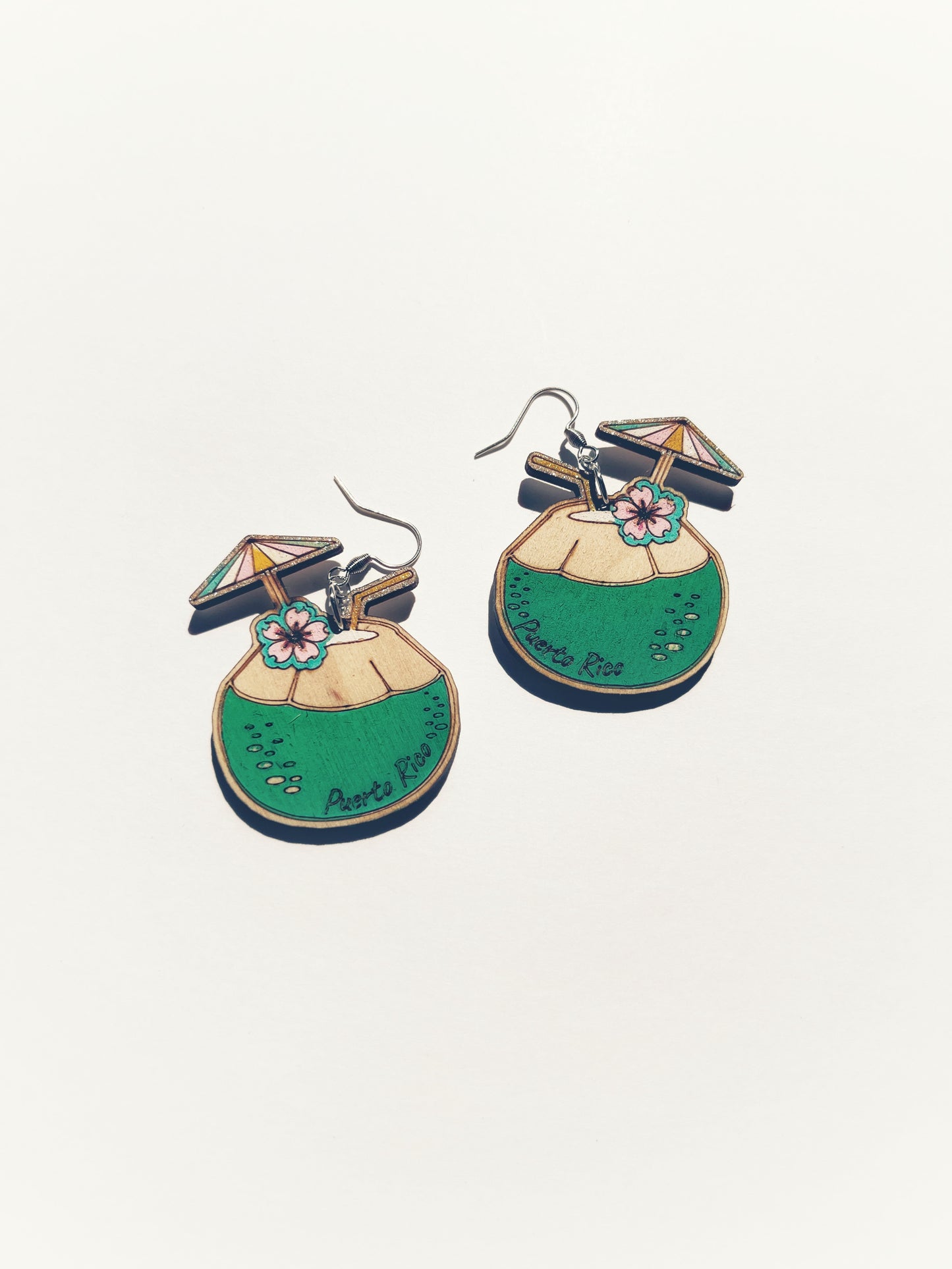 Wooden Coconut Earrings