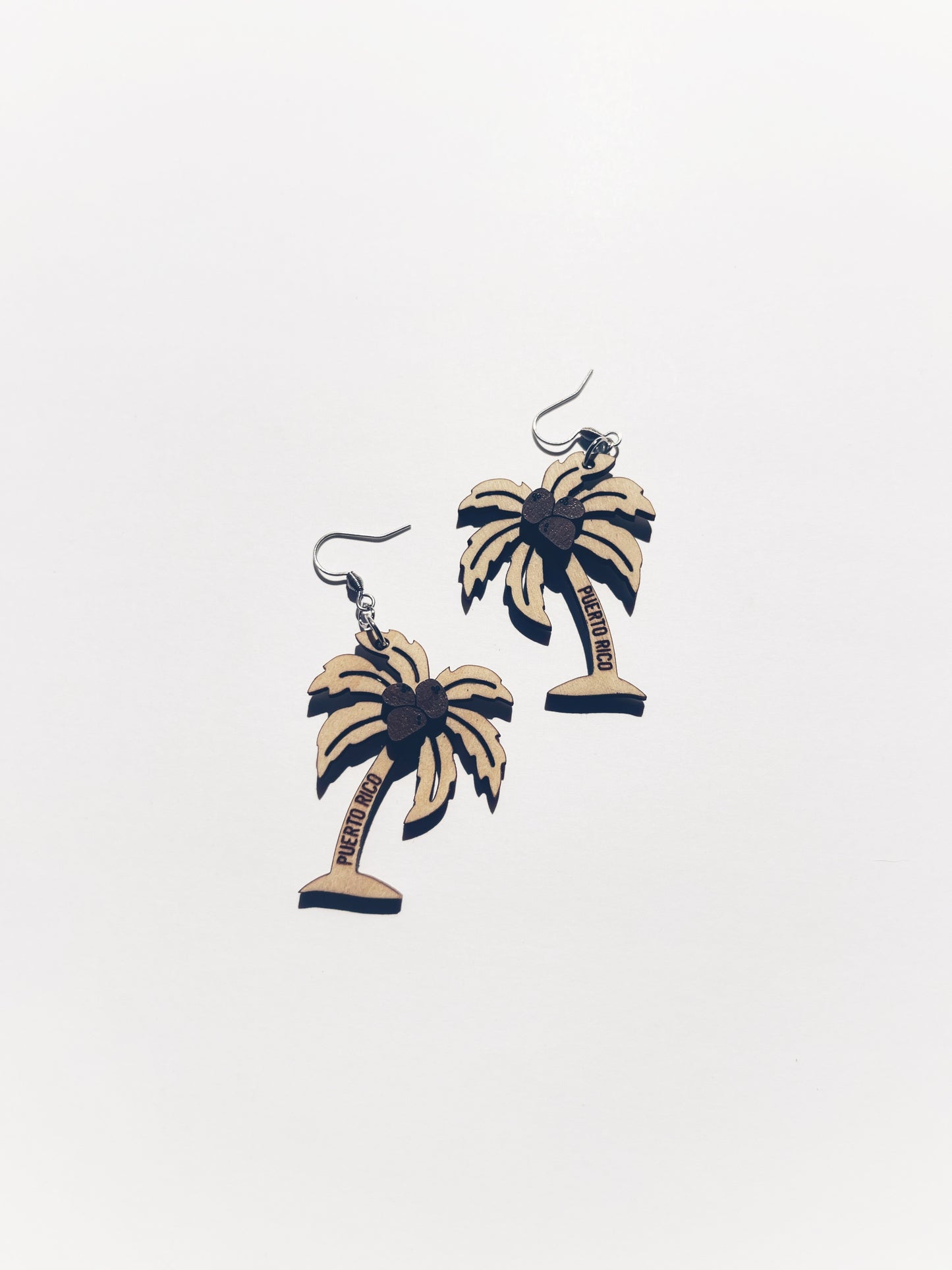 Palm Tree Wooden Earrings