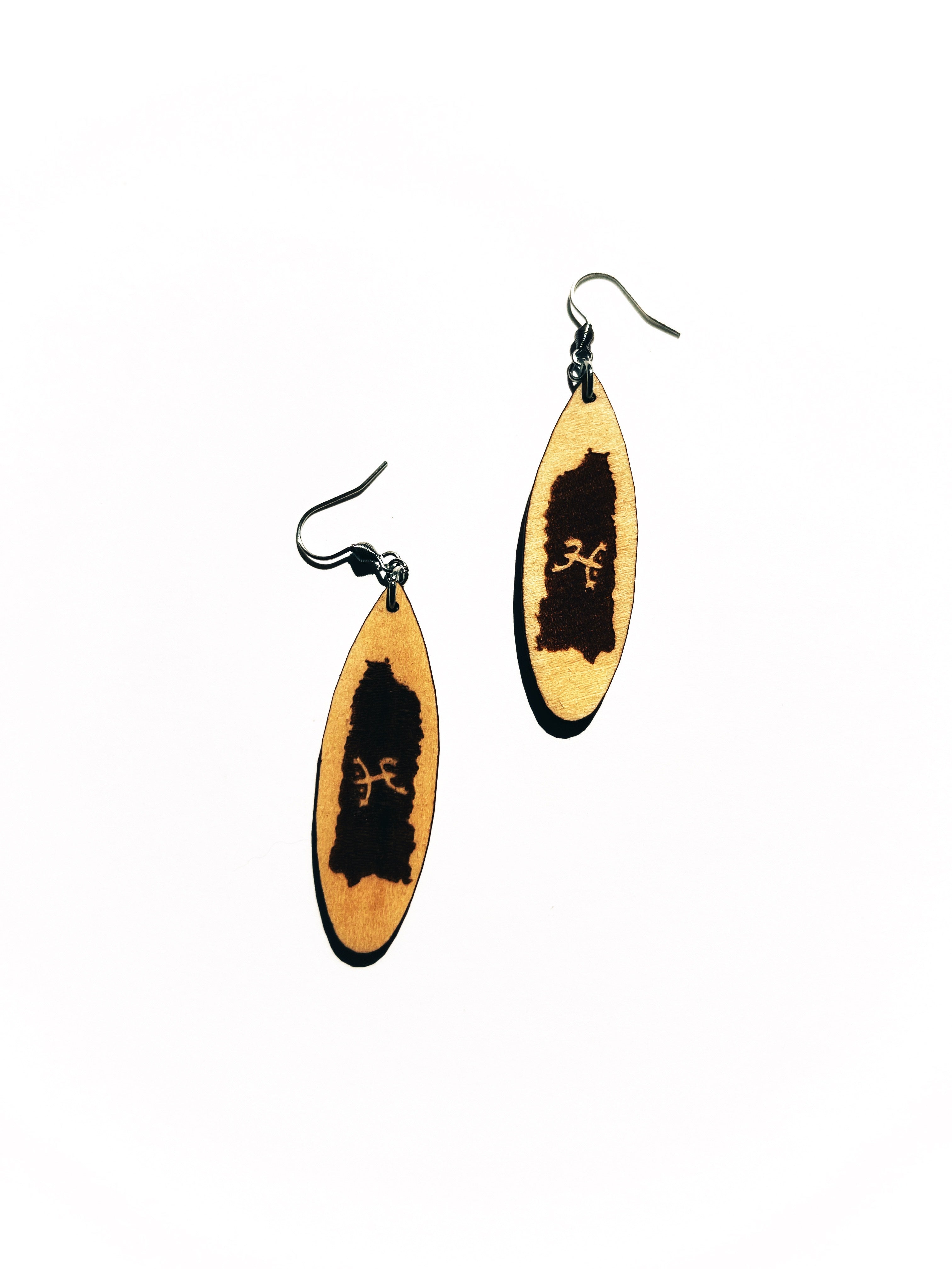 Wooden Surfboard Earrings