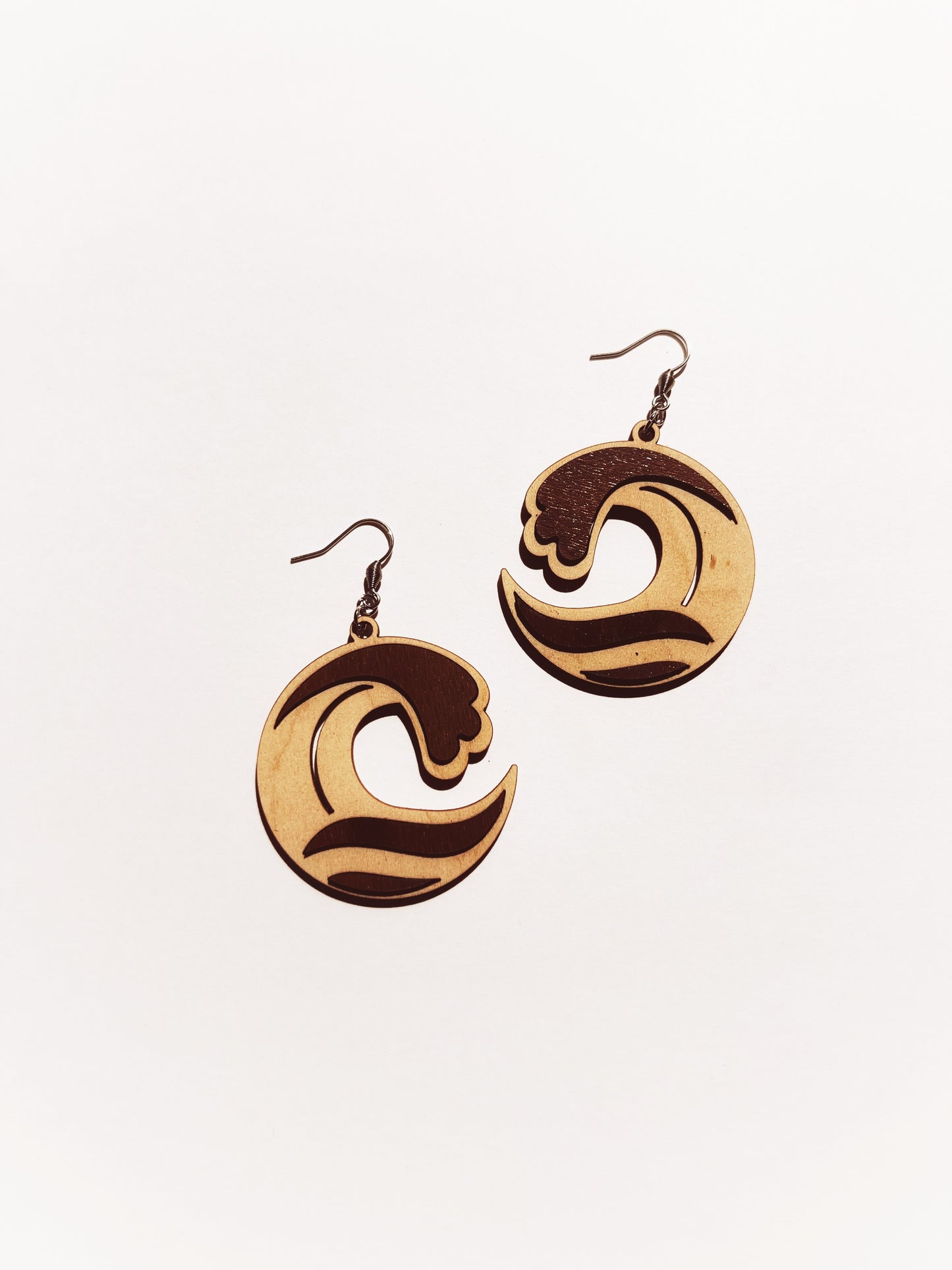 Waves Wooden Earrings