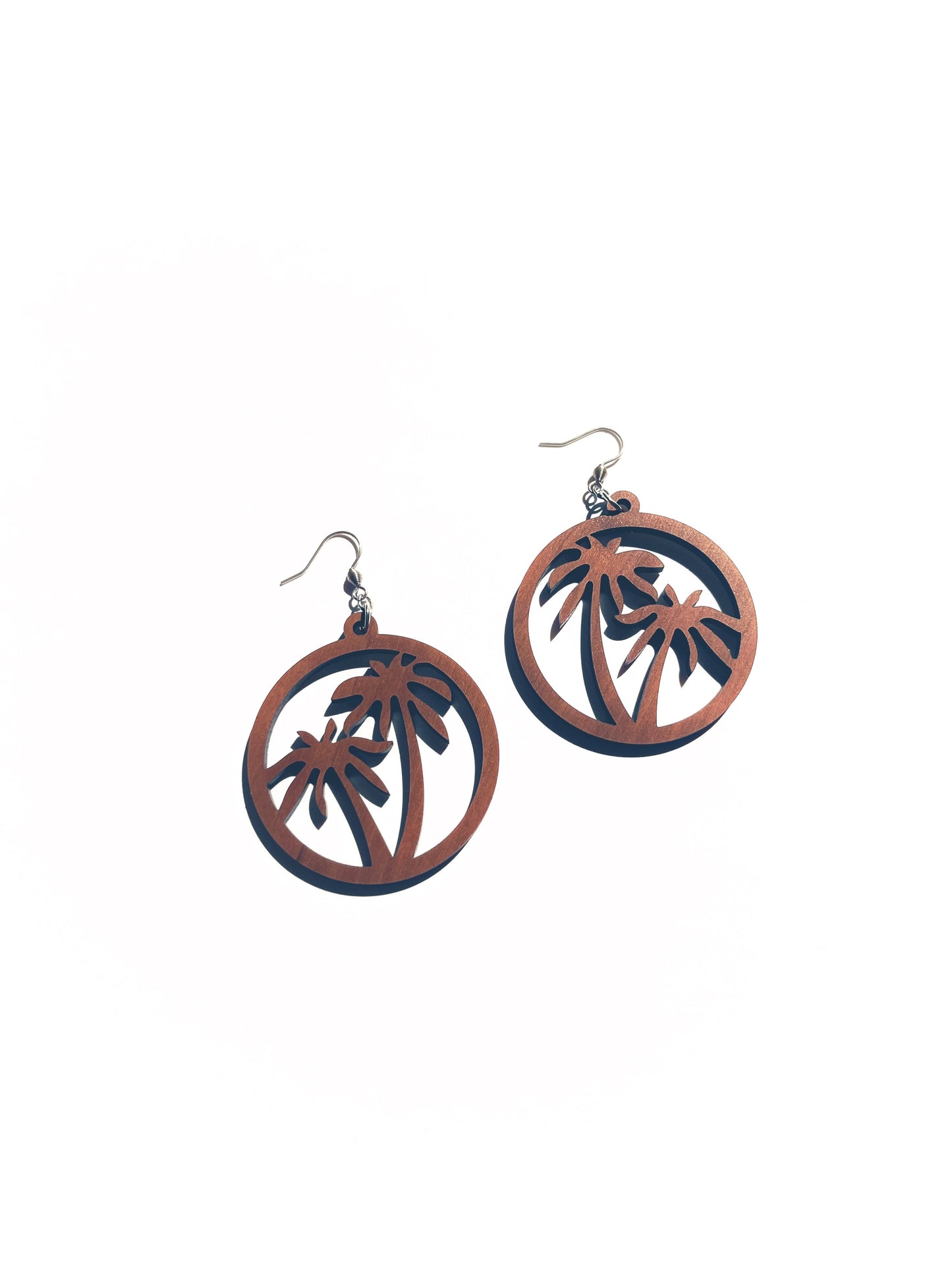 Palm Tree Wooden Earrings