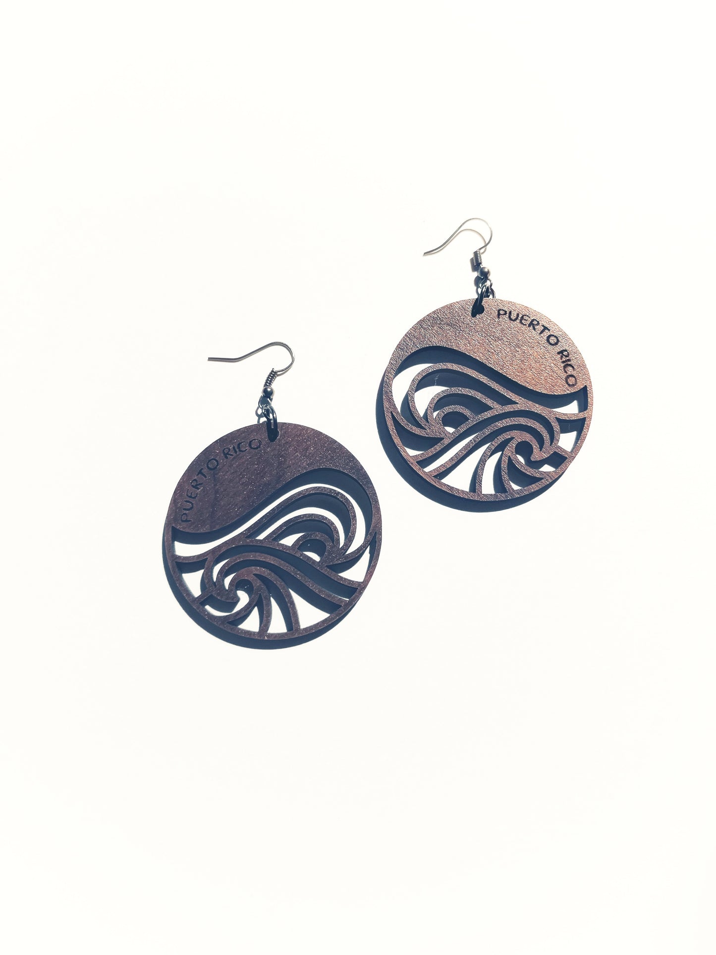 Waves Wooden Earrings