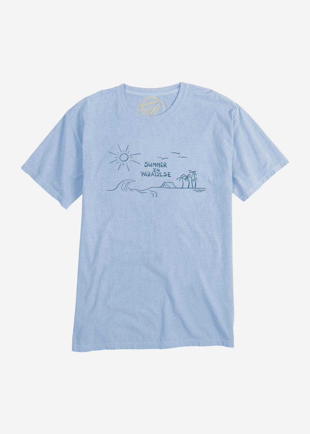 Summer in Paradise Tee, Puro Paradise, Puerto Rico, camiseta, t-shirt, clothing, unisex, blue, art