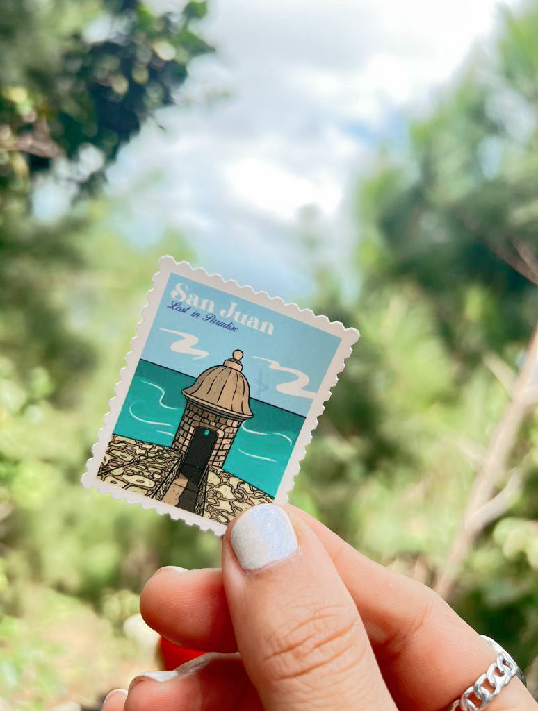 Puerto Rico, Puro Paradise, stickers, stamps, stamp book, book, cities, towns, collectibles, San Juan, stamp, sticker