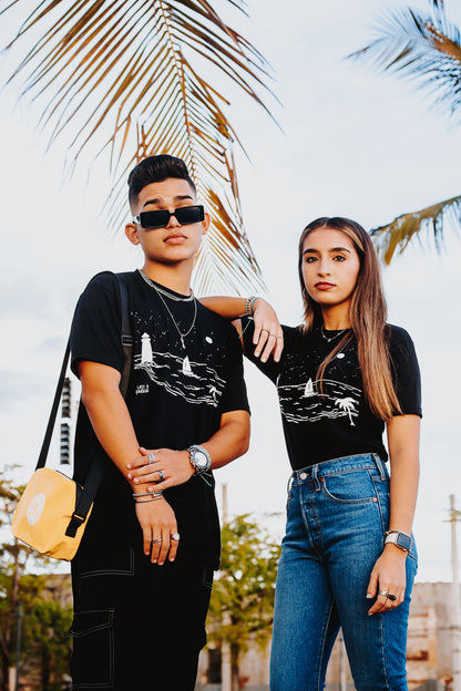 Noche Oscura Tee, Puro Paradise, Puerto Rico, camiseta, t-shirt, clothing, unisex, black, painting