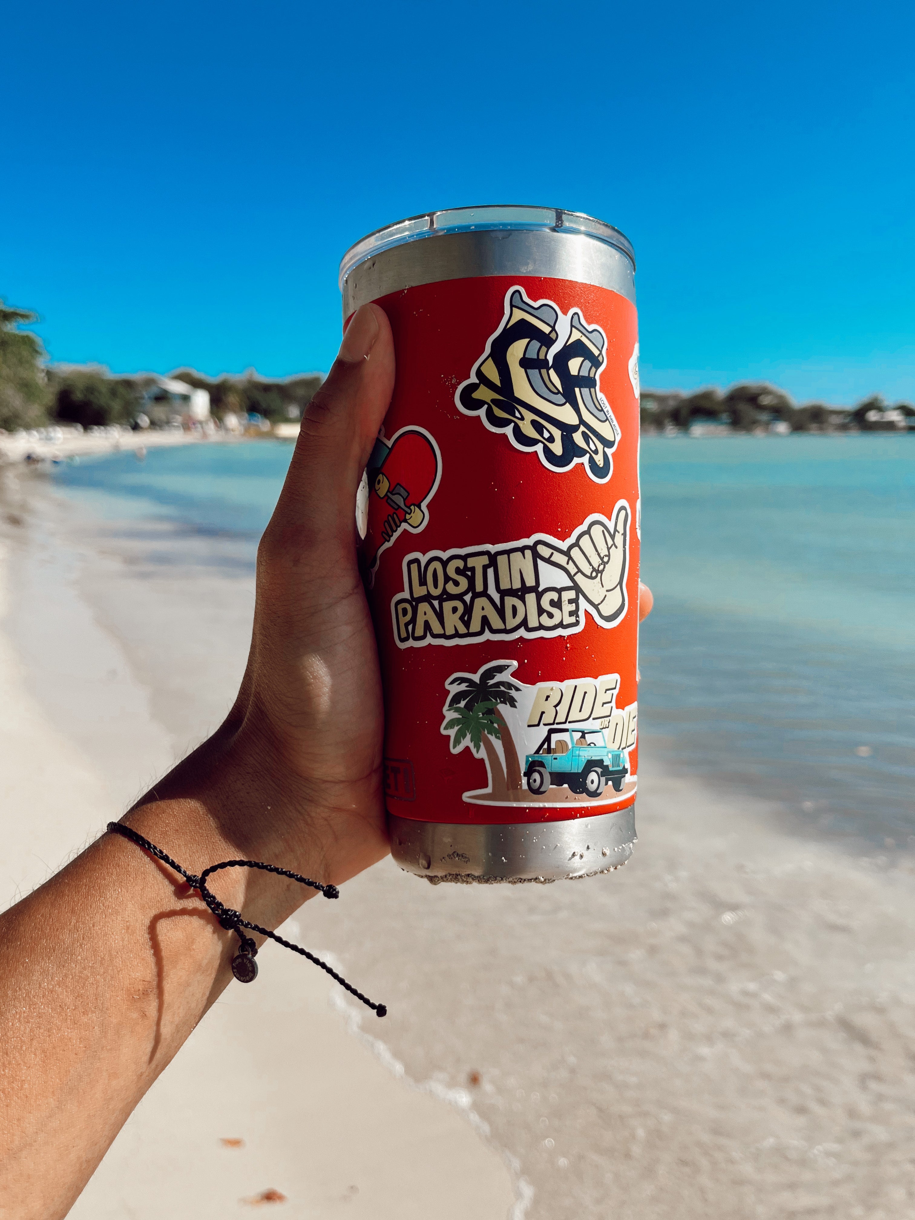 Puerto Rico Lost In Paradise shaka hand adventure sticker