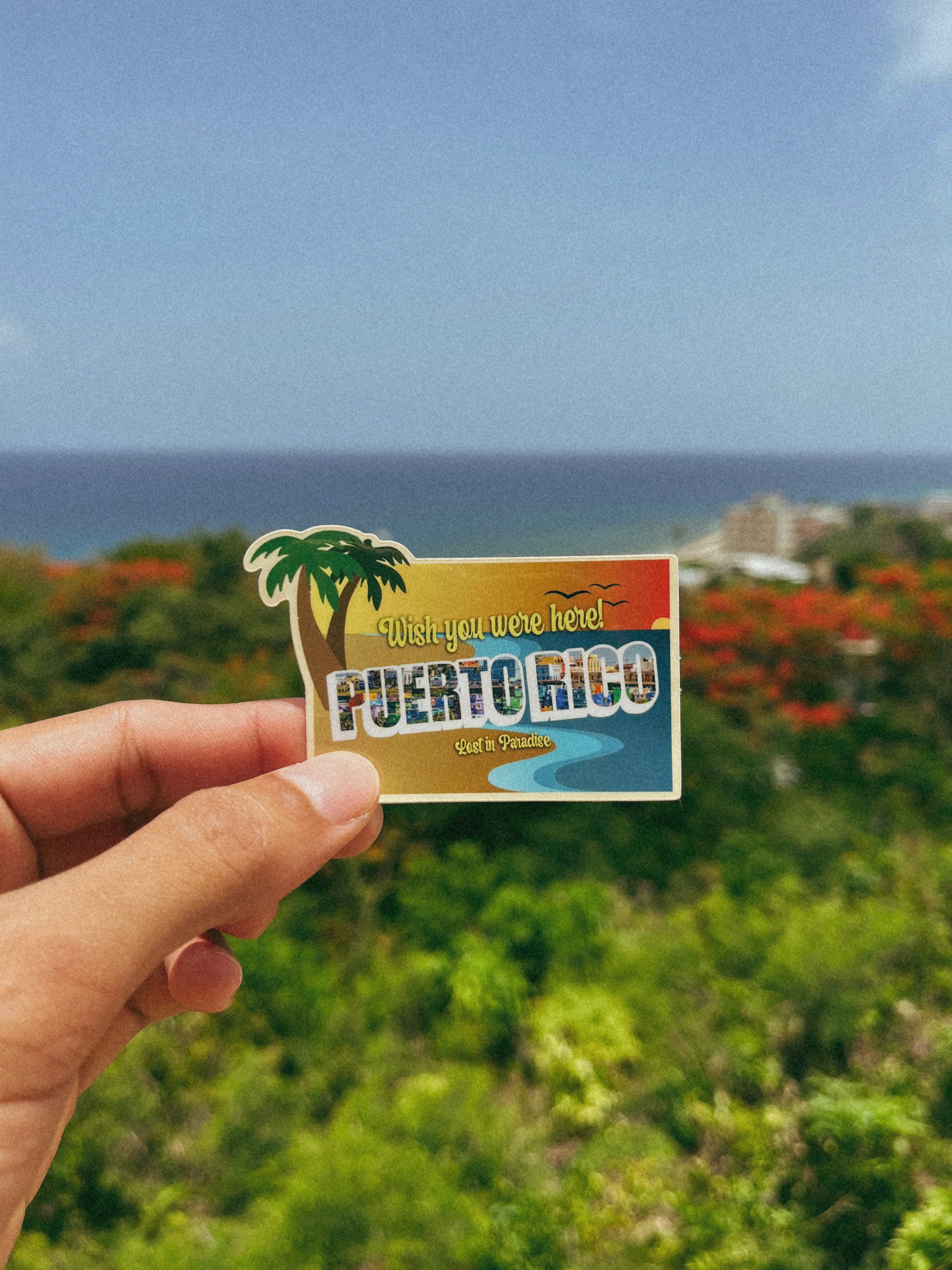 Sticker, beach, Postcard, Puerto Rico, puro paradise, sticker, premium, waterproof, weatherproof