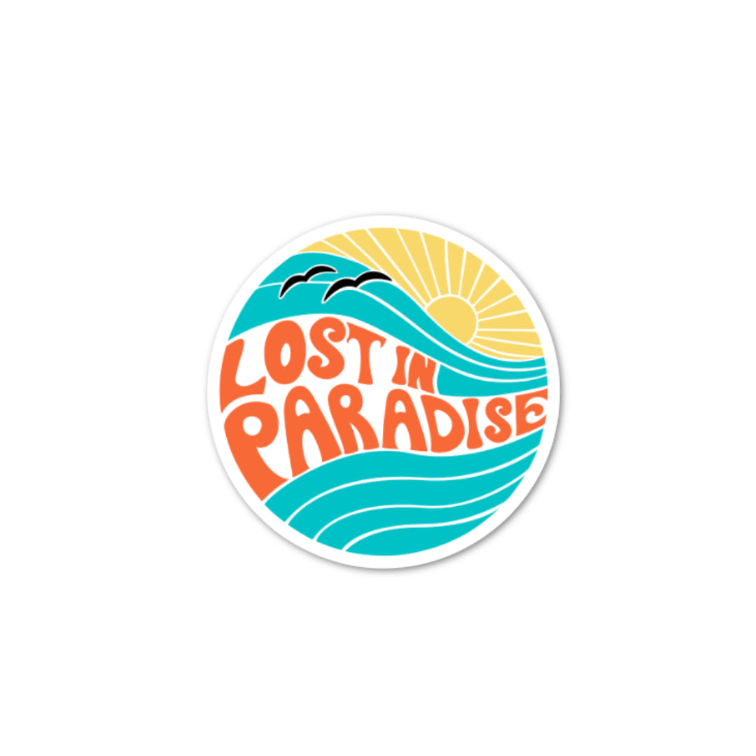Puerto Rico, lost in paradise, sticker, puro paradise, premium, waterproof, weatherproof 