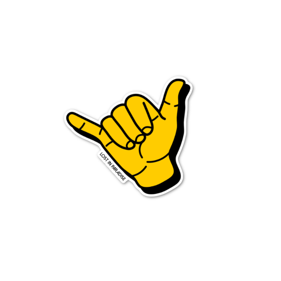 Puerto Rico, shaka hand, hang loose, sticker, puro paradise, premium, waterproof, weatherproof 