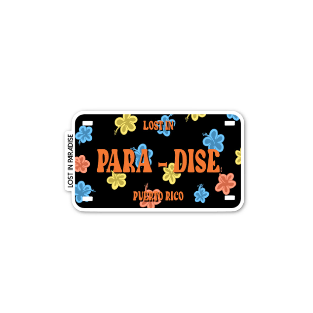 Lost in Paradise, Puerto Rico, Tablilla, Sticker, License plate, puro paradise, premium, waterproof, weatherproof 