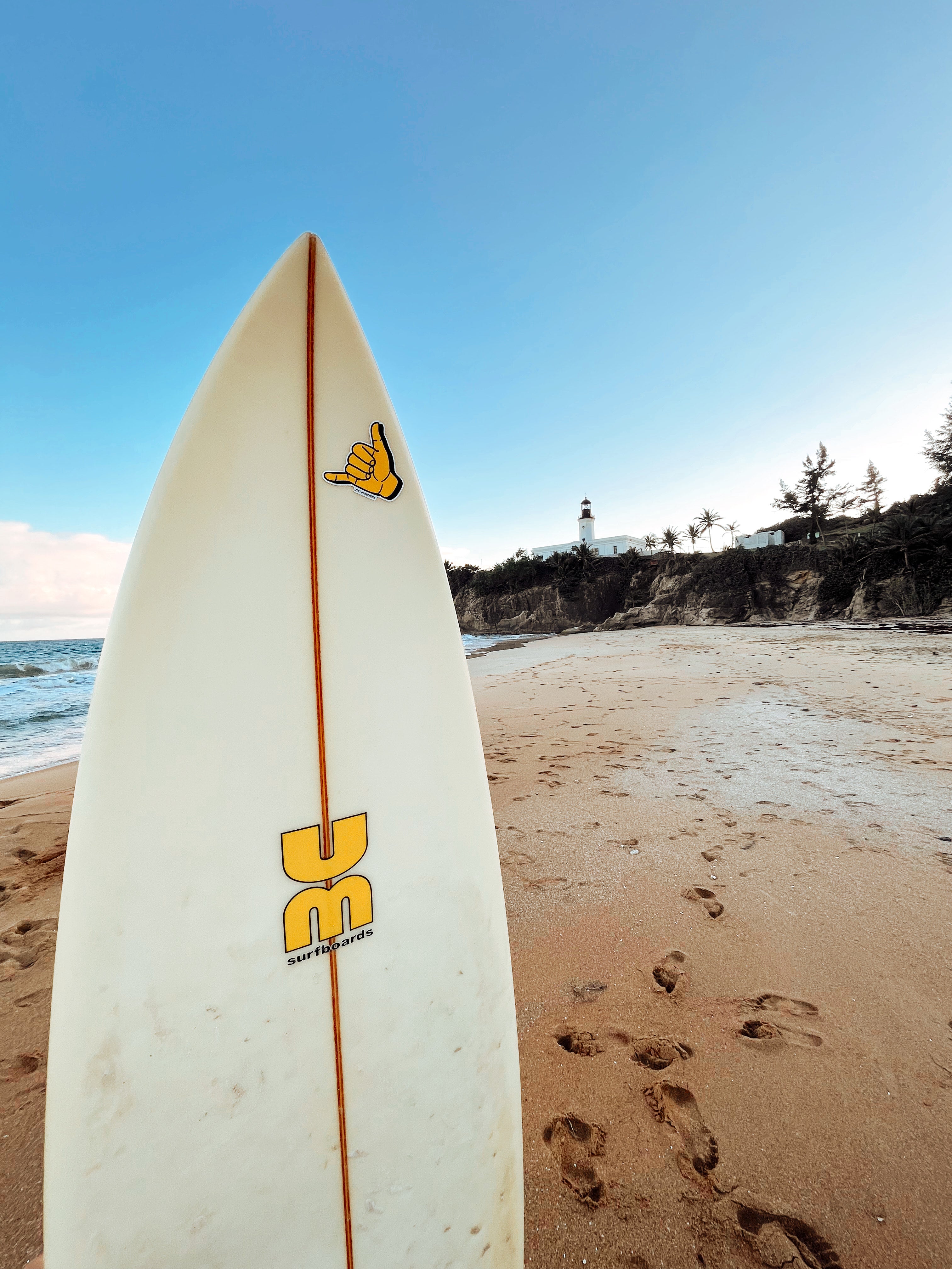 Puerto Rico, shaka hand, hang loose, sticker, puro paradise, premium, waterproof, weatherproof, surfboard, surf